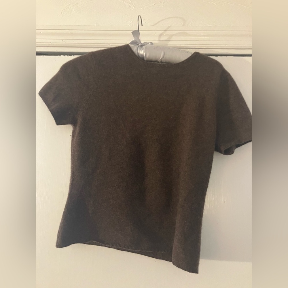 Brown Short Sleeve Cashmere top, The Works New York Large/medium